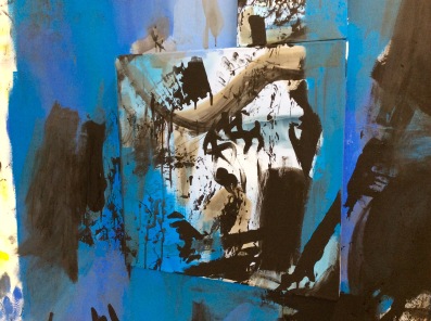 'Blue collage' pairing canvas, Acyrlic on canvas, 2017